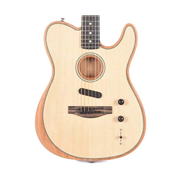 Fender American Acoustasonic Telecaster Acoustic Electric Guitar, Natural, Ebony Fingerboard, with Gig Bag