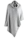 Simplee Apparel Women's Turtleneck Knitted Poncho Pullovers Sweater,Gray,One Size,Gray,One Size