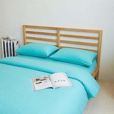 naluo Set Of 4 Muji Style 100% Cotton Knitted Fabric Light Blue Duvet Covers