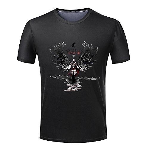 Assassins creed Ezio T Shirt Game peripheral 3 D Custom T-shirt XX-Large Black