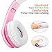 Kids Wireless Bluetooth Headphones Volume Limited 85db Stereo Sound Over-Ear Foldable Lightweight Children Headphones with Mic SD Card Slot up to 6-8 Hours Play time for Boys Girls Adults (Pink)thumb 2