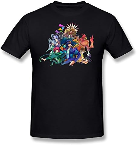 AnneLano Men's JoJo's Bizarre Adventure Manga T Shirt Large Black