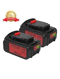 Paquete de 2 baterías de repuesto de 20 V 4,0 Ah DCB204 de litio XR para batería Dewalt de 20 V DCB205-2 DCB206 DCB206-2 DCB204 DCB204BT-2 DCB203 DCB201 DCB200