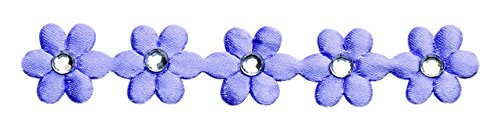 CLUB GREEN Daisy Ribbon with Diamanté, Lilac, 15 mm x 2 m