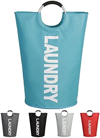 Laundry Bags for Heavy-duty Use with Aluminum Alloy Handles,Collapsible Laundry Basket (Blue)