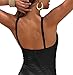 Upopby Women's Retro Tummy Control One Piece Swimsuits Monokini Push Up Bathing Suits Swimwear Black 14