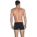 Speedo Men's Endurance+ Polyester Solid Square Leg Swimsuit for Men (Black/Lava Red, 34) by Yogi Sports
