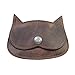 Hide & Drink, Cat Shape Wallet Handmade from Full Grain Leather - Bourbon Brown
