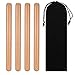 Canomo Classical Solid Hardwood Claves Percussion Instrument 8 Inch Rhythm Sticks with a Carry Bag for The Young Musicians(Natural Wood Color), 2 Pairs