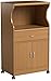 HODEDAH IMPORT Microwave Cart with One Drawer, Two Doors, and Shelf for Storage, Beech