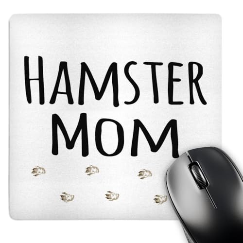 3dRose LLC 8 x 8 x 0.25 Inches Hamster Mom with Trail of Footprints Mouse Pad (…