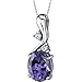 PEORA Simulated Alexandrite Wave Solitaire Pendant Necklace for Women 925 Sterling Silver, Color Changing 3.50 Carats Oval Shape 10x8mm, with 18 inch Chain, Color Change Alexandrite Jewelry,