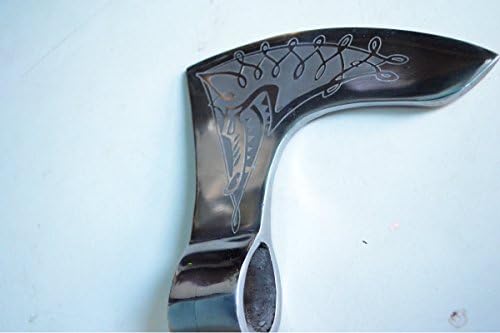 Medieval Replica High Carbon Axe Head Etched Viking Dragon