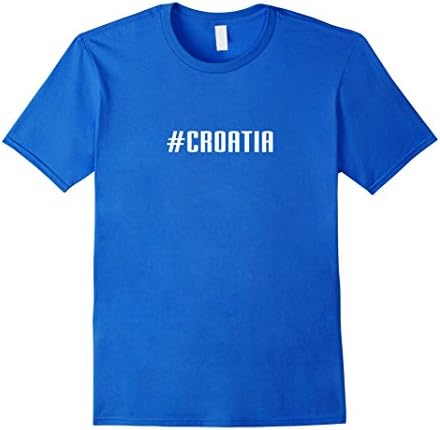 Mens Hashtag Croatia T-Shirt  2XL Royal Blue
