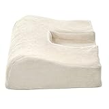 Top Notch Bath Pillow. Notch Fits Hair Clip or Messy Bun. Luxury Memory Foam Relaxing Neck Contour Cushion for Bathtubs - Plush Soft Foam Wedge (Cream)
