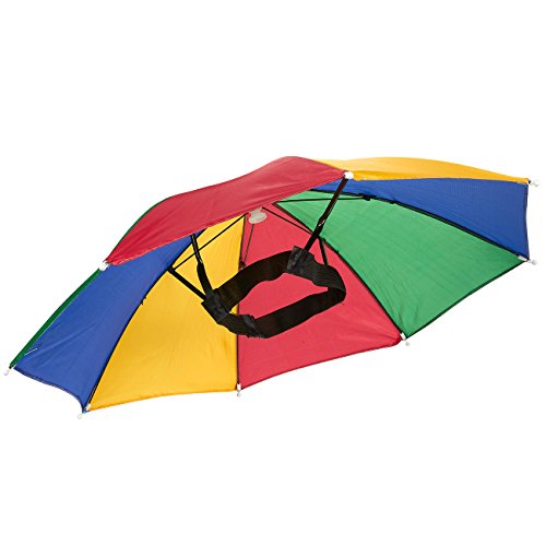Umbrella Hat - Waterproof Hands Free Umbrella Rain Hat Headwear Cap, Multi-Colored - 20.25 inches