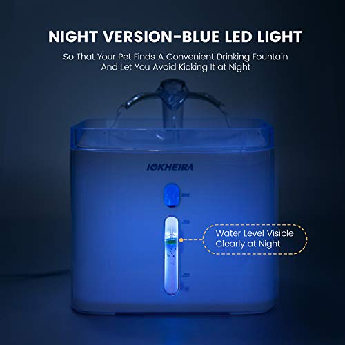 IOKHEIRA Cat Water Fountain,Updated 84oz/3L Automatic UltraQuiet Pet