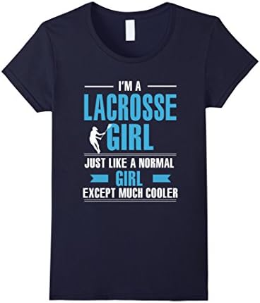 Women's Lacrosse shirt- Lacrosse girl is cooler Large Navy