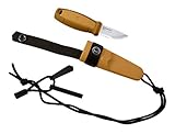 Morakniv Eldris Fixed-Blade Pocket-Sized Knife with Sandvik Stainless Steel Blade, Lanyard and Firestarter, Yellow, 2.2 Inch