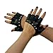 New Lady Gaga Sexy Diva Art Black Rivet Fingerless PU Leather Five Fingers Dress Driving Gloves