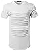 Cut Out Unique Design Front Zipper Short Sleeves Tee Shirt White L