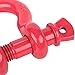 FieryRed 3/4 Inch D Ring Shackle 22046Ibs Break Strength with 7/8 Inch Locking Pin and Black Isolator Washer Kits to Use with Tow Strap, Pack of 2