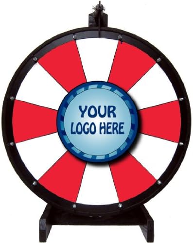 24in Red and White Color Dry Erase Prize Wheel with Your Custom Stationary Logo