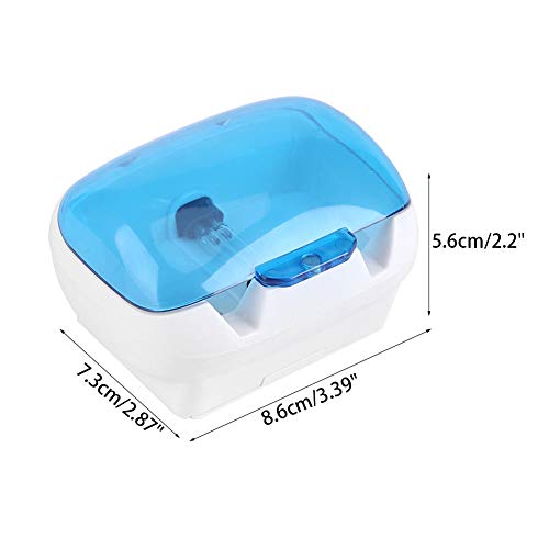 INLAR Wall Mounted Toothbrush Holder with Sanitizer UV Light,Baterial Cleaner,Toothbrush Holder Baterry-Operated for Family, Kids, Electric Toothbrush(Blue)