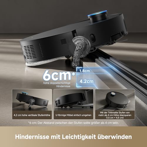 X50 Master Staubsaugerroboter mit 24,9cm Basisstation, automatisches Nachfüllen und Entleeren, Nachlaufsystem, AI Hindernisvermeidung und 360° Navigation, 20.000 Pa