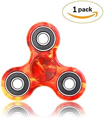 Tri-Hand Spinner &amp; Fidget Toy for Relieving ADHD, Anxiety, Boredom and Adult Children (Fire Red)