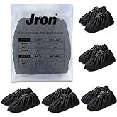 Jron 5 Pairs Premium Reusable Washable Shoe Cover Boot Covers for Contractors (5 Pairs | US 12-14 For Shoes/US 11-13 For Boots, Black)