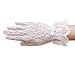 Stretch floral lace gloves for girl with lace ruffle trim Wrist Length 2BL
