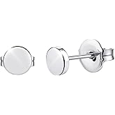 VGACETI Titanium Earrings Tiny Dot/Heart/Triangle Stud Earrings, Hypoallergenic for Sensitive Ears Women Men, Premium High Polished (Shiny Grey)