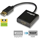 gofanco Gold Plated DisplayPort to HDMI Active Converter for 4K UltraHD Display/Monitor - Eyefinity Compatible, DisplayPort 1.2 - Black MALE to MALE - MULTIPLE SCREENS Supported for Gaming