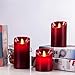 Aku Tonpa Flameless Candles Battery Operated Pillar Real Wax Flickering Moving Wick Electric LED Candle Gift Set with Remote Control Cycling 24 Hours Timer, 4