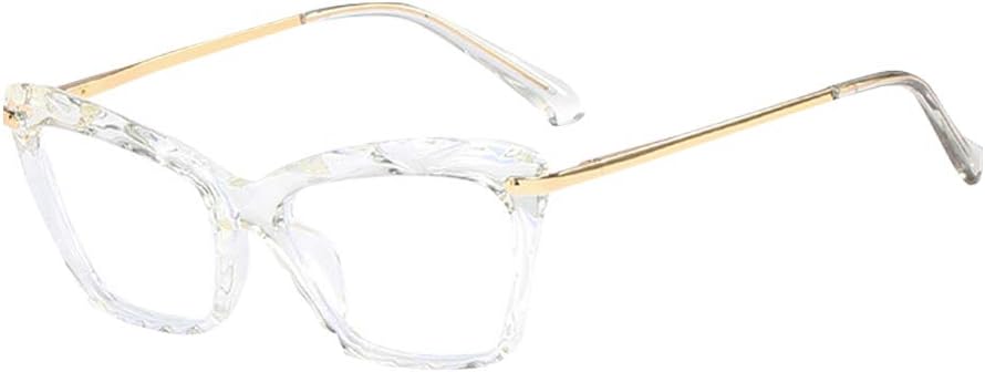 Hzhaodasi Blue Light Blocking Glasses Cateye Classic Computer Eyeglasses TR90 Frame Transparent Lens Spring Hinges Eyewear for Women (White)