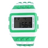 TODDCAHALAN Shhors New Sport Led Digital Brick Block Binary Watch lcd wristband Green White