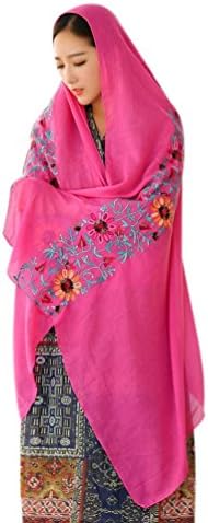 Zeshlla Women Hot Autumn Winter National Embroidery Sarong Soft Lightweight Scarf