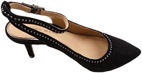 Antonio Melani Sonyah Womens Black Suede Slingback Pumps