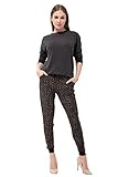 Bentibo Women's Stylish Multi Pattern Printed Jogger Leggings Harem Pants Black L
