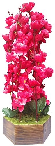 Bageecha Garden's Artificial flowers with Wooden Vase(10 inchs/ 25 cms) For Indoor And Outdoor Decoration Of Your Office and Home (pink)