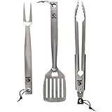 Mountain Grillers BBQ GRILLING TOOLS - If You Want That Perfect Steak, This Is The Grill Set You Need - Long Heavy Duty Stainless Steel Barbecue Utensils - Cook Your Meat And Not Your Hands!