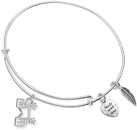 Enni of York Tower Bridge London Charm Expandable Ani-Silver Bangle Bracelet