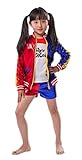 New Girls Coat Shorts Tops Set Halloween Costume For Kids (M)