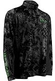 HUK H1200007TY2L Huk Kryptek Icon 1/4 Zip Jacket, Typhon/Neon Green, Large