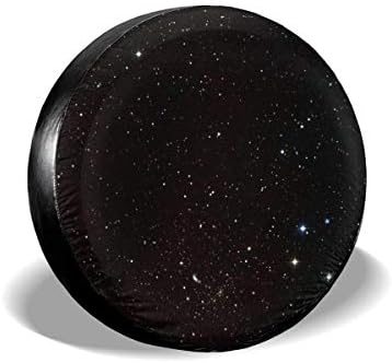 Harry wang Tire Cover Black Galaxy Potable Polyester Universal Spare Wheel Tire Cover Wheel Covers Jeep Trailer RV SUV Truck Camper Travel Trailer Accessories(14,15,16,17 Inch) 70-75cm