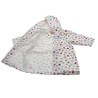 Pluie Pluie Girls Outerwear White Polka Dot Lined Raincoat 4/5