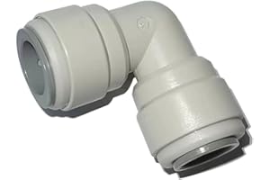 YZMSZ Acetal Copolymer 1/2" Tube OD Tube Fitting, Reducing Union Elbow Connector, Push to connect for RO water filter system parts (pack of 5)