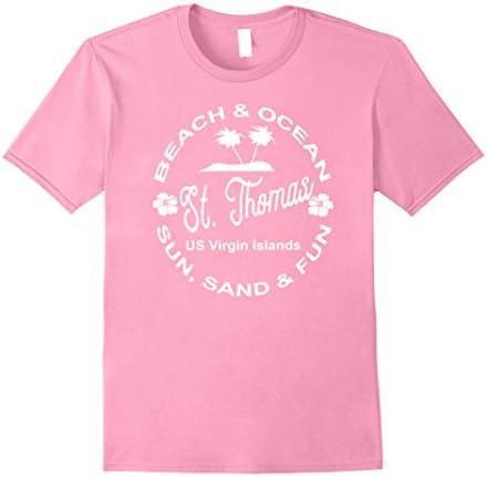 Mens TROPICAL BEACH &amp; OCEAN ST. THOMAS US VIRGIN ISLANDS T-SHIRT Large Pink