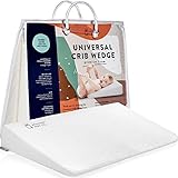 Brighton Baby Co. Universal Crib Wedge Pillow for Reflux. Helps Transition to Crib. Premium and Foldable. Baby Wedge 100% Hypoallergenic Cotton Cover